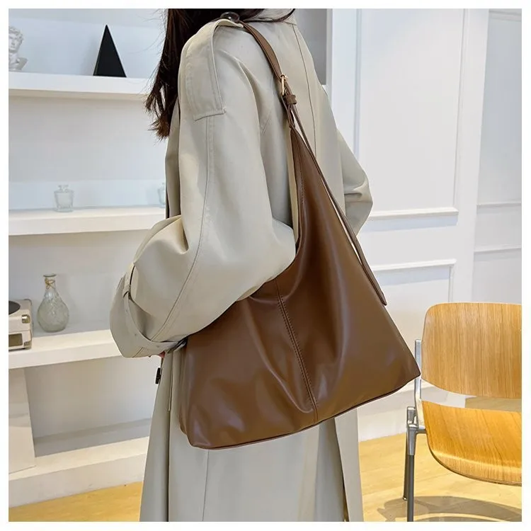 HOMEFISH New Tote bag hand bill of lading shoulder women's bag retro simple large bag Tote bag - Image 3