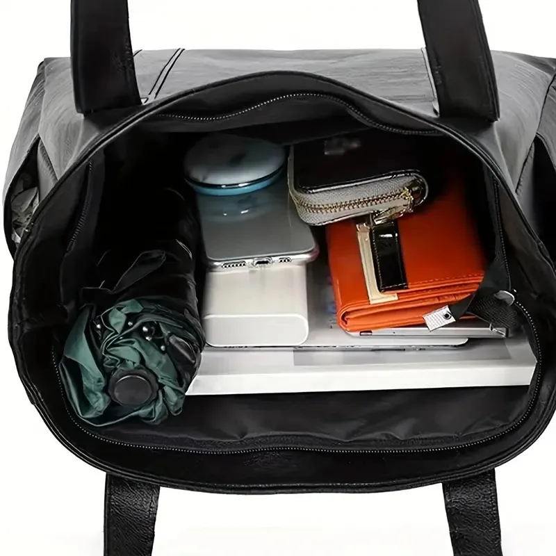 Vintage large capacity canvas women's handbag shoulder bag commuting work leisure handbag travel shopping bag - Image 4