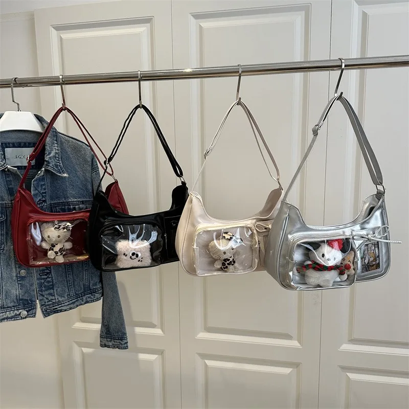 Y2k Harajuku Shoulder Bag Women Korean Transparent Ita Bag School Crossbody Bag Female Japanese Designer Preppy Handbag Purse - Image 2